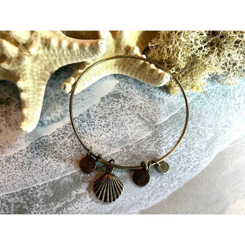 Alex and Ani Gold Bracelet Set Lighthouse & Seashell